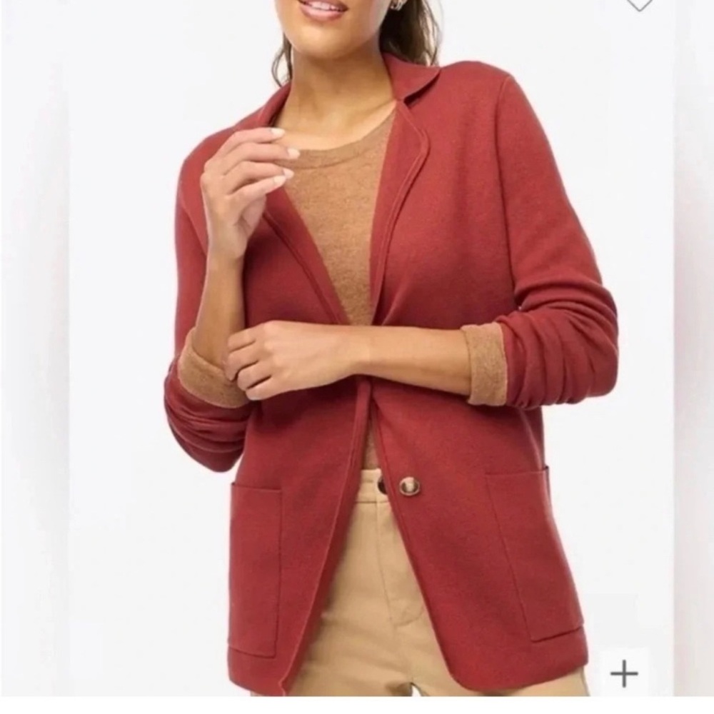 J. Crew Schoolboy pink Single Breasted Sweater Blazer Contemporary Business XL